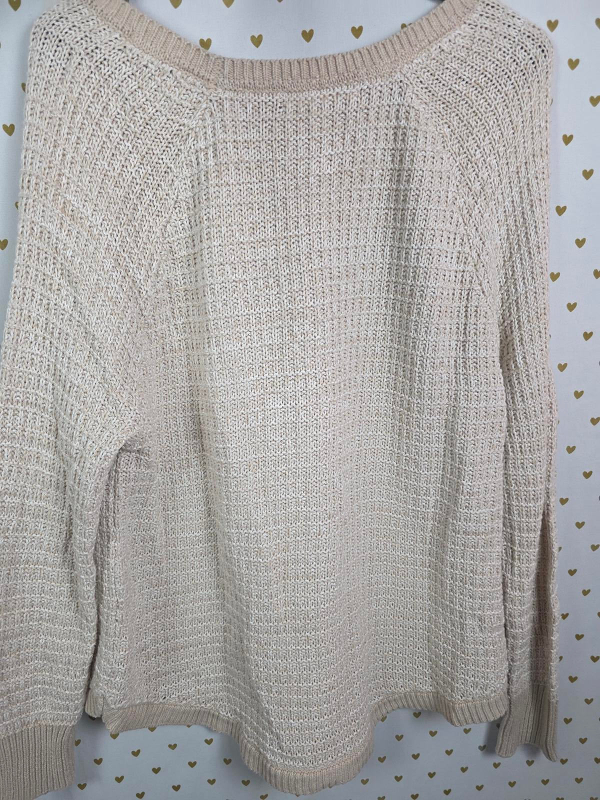 Victorias Secret Beige knit sweater long sleeve MEDIUM stretchy