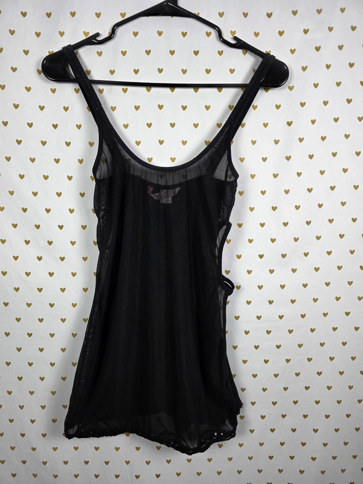 Victorias Secret VINTAGE Sheer Embellished BEADED Bling Open Side Slip Dress SM