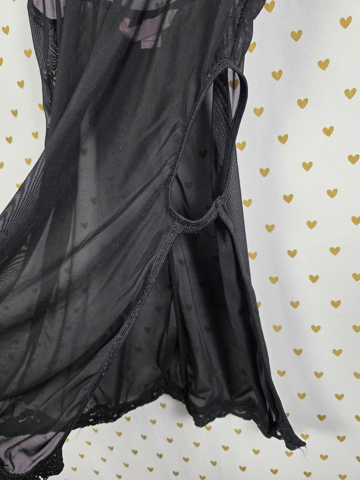 Victorias Secret VINTAGE Sheer Embellished BEADED Bling Open Side Slip Dress SM