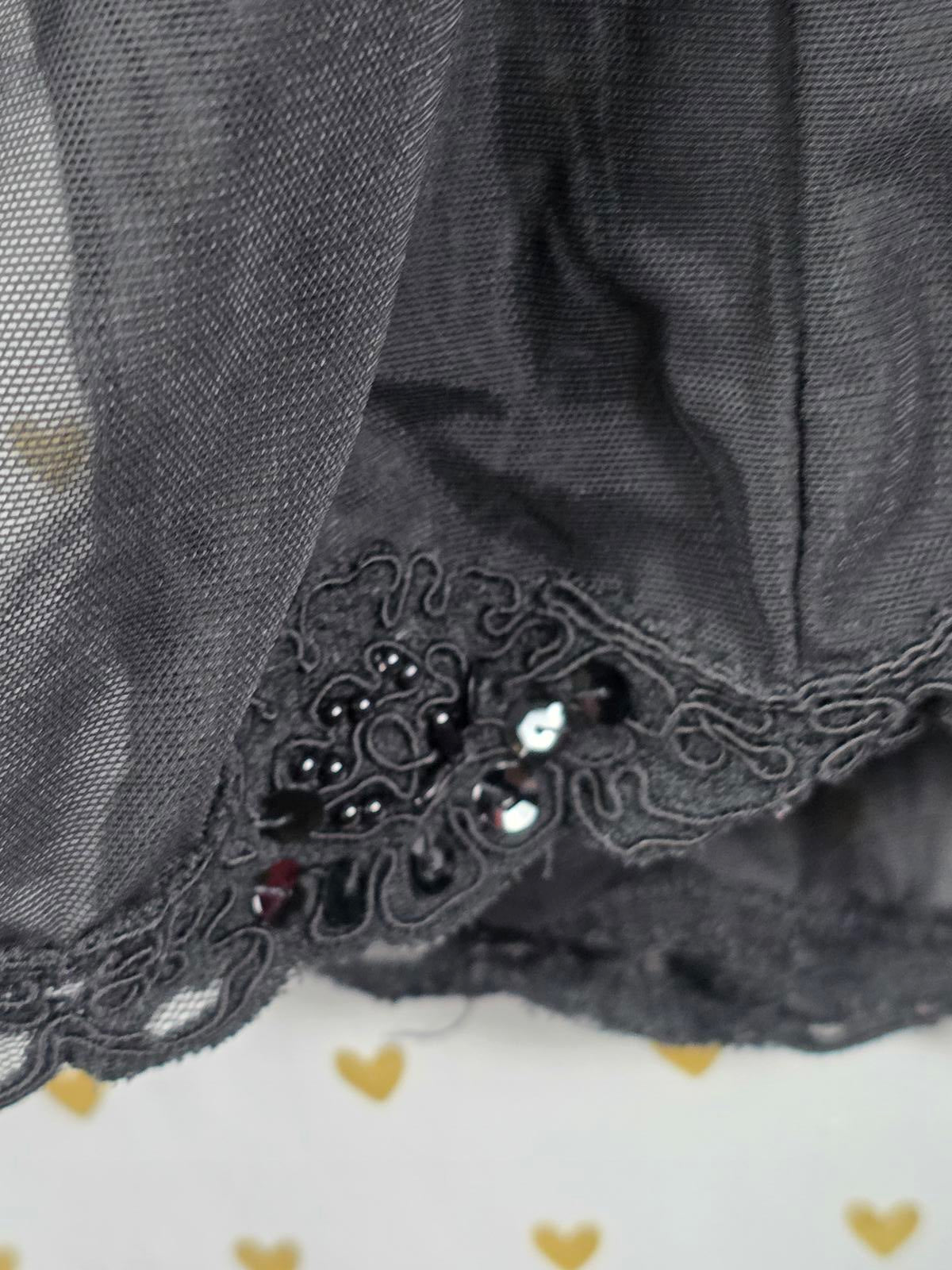 Victorias Secret VINTAGE Sheer Embellished BEADED Bling Open Side Slip Dress SM