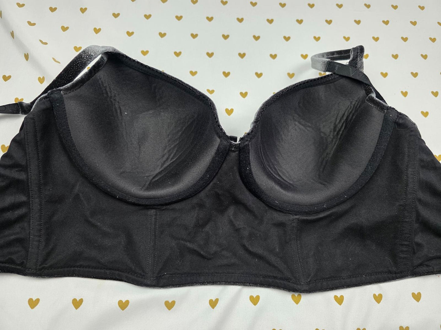Victorias Secret Black SHIMMER BLING 36D Dream Angels Push Up Bustier Bra DEMI