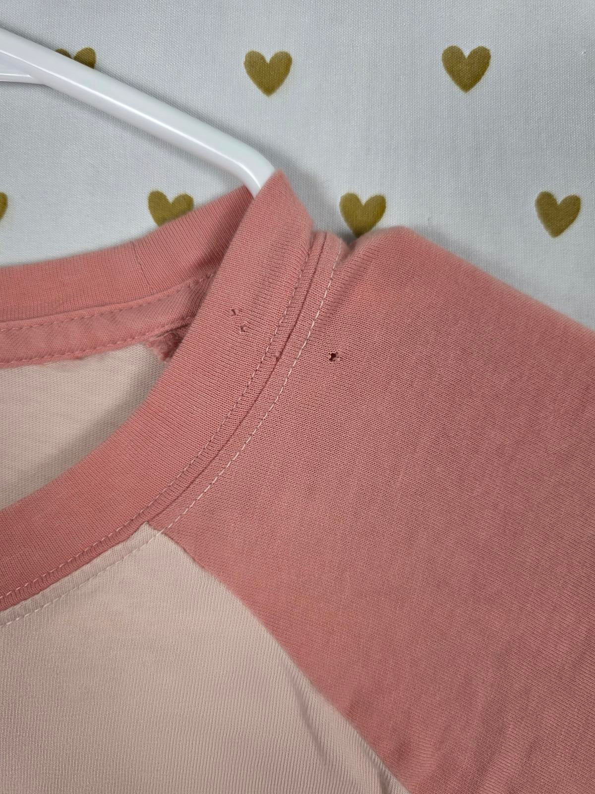 Victorias Secret PINK Raglan Logo Tee Shirt Peach XS