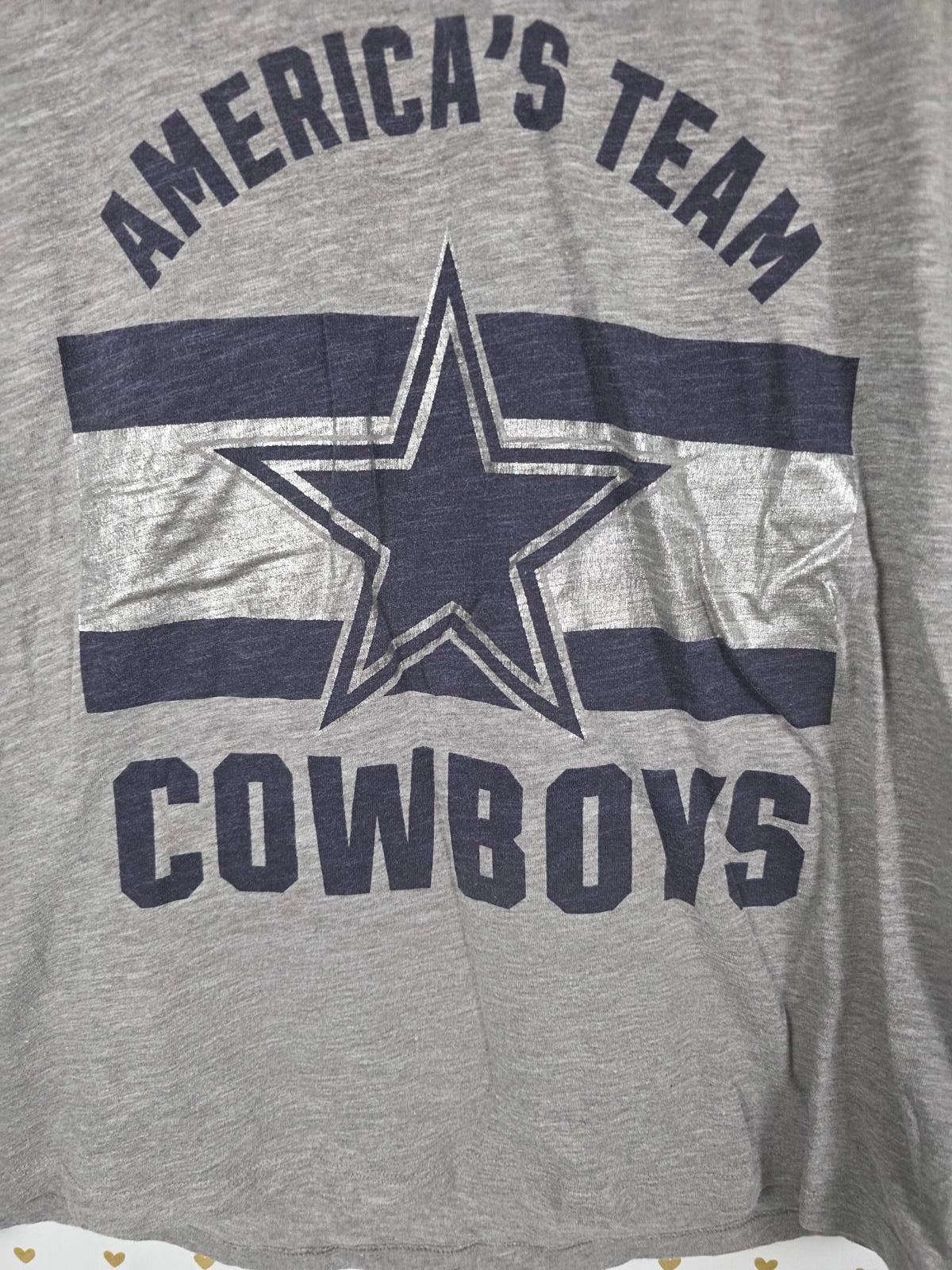 Victorias Secret PINK NFL Football DALLAS COWBOYS Tee Shirt V Neck MEDIUM