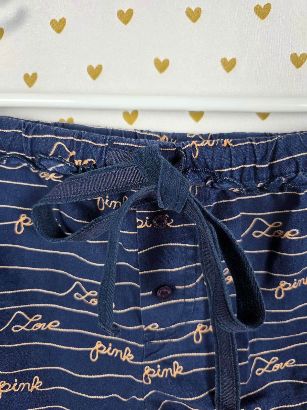Victorias Secret PINK Vintage 2009 COTTON Ruffle Sleep Shorts Medium Blue Y2k