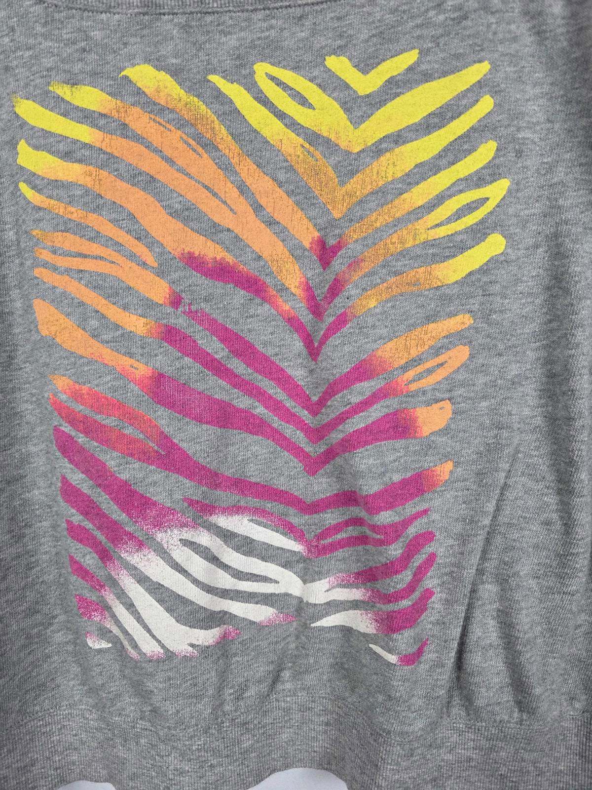 Victorias Secret Pink VINTAGE Zebra Stripe Cropped Sweater Shirt 2009 XS
