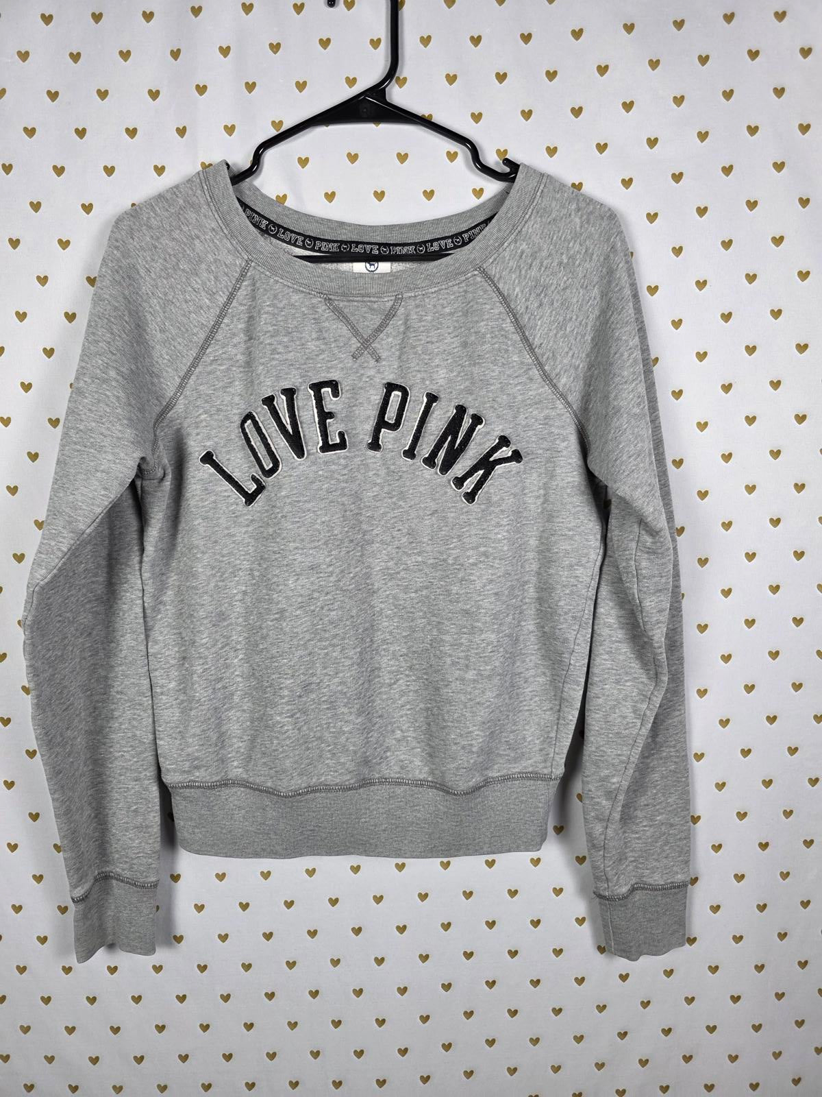 Victorias Secret Pink Dual Sided Vintage Sweater Y2k Small Long Sleeve Grey