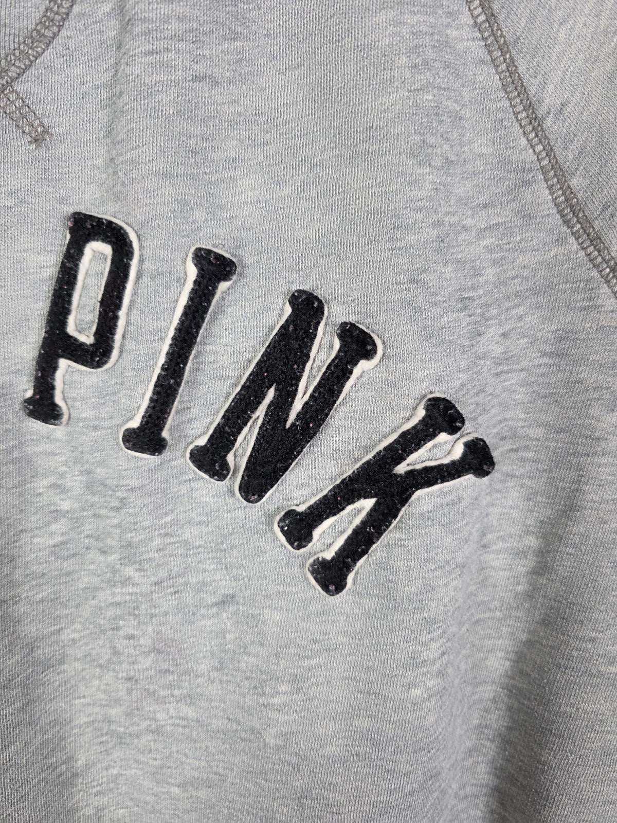 Victorias Secret Pink Dual Sided Vintage Sweater Y2k Small Long Sleeve Grey