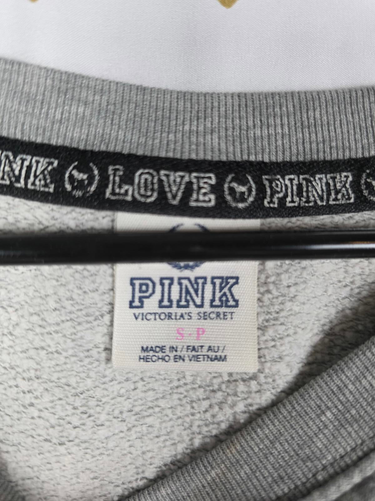 Victorias Secret Pink Dual Sided Vintage Sweater Y2k Small Long Sleeve Grey