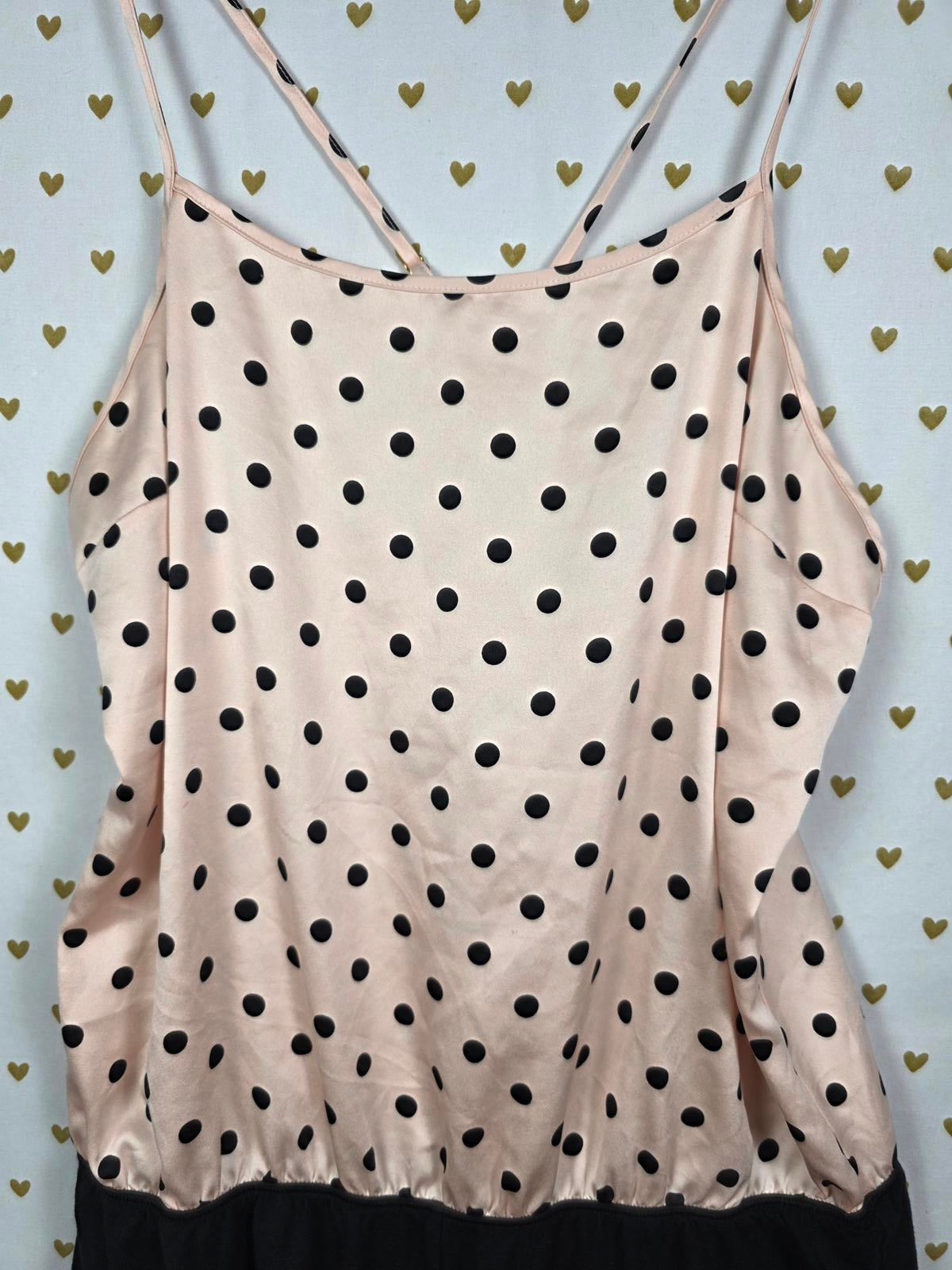 Victorias Secret Sexy POLKA DOT Romper Lingerie Sleep Nightie Outfit MEDIUM Pink