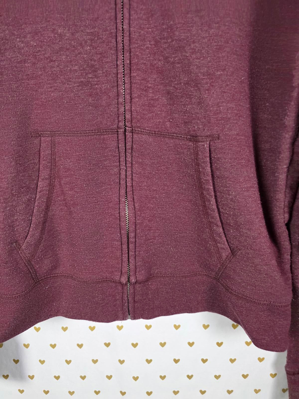 Victorias Secret Pink BLING Sequined Logo Jacket Maroon Full Zip Dog Logo Hoodie