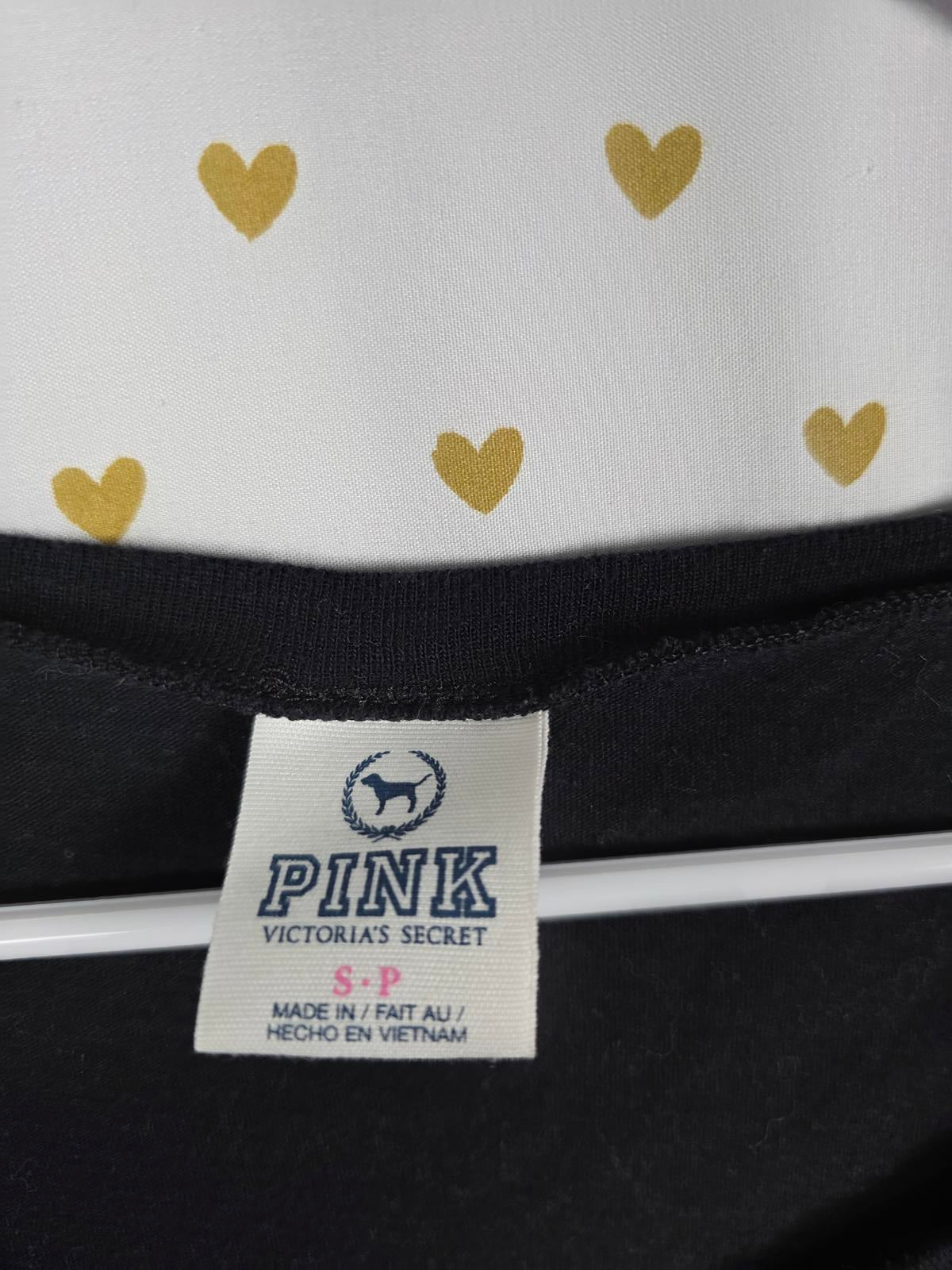 Victorias Secret PINK CROPPED BLING USA FLAG sequined tee shirt silver LOVE Vtg