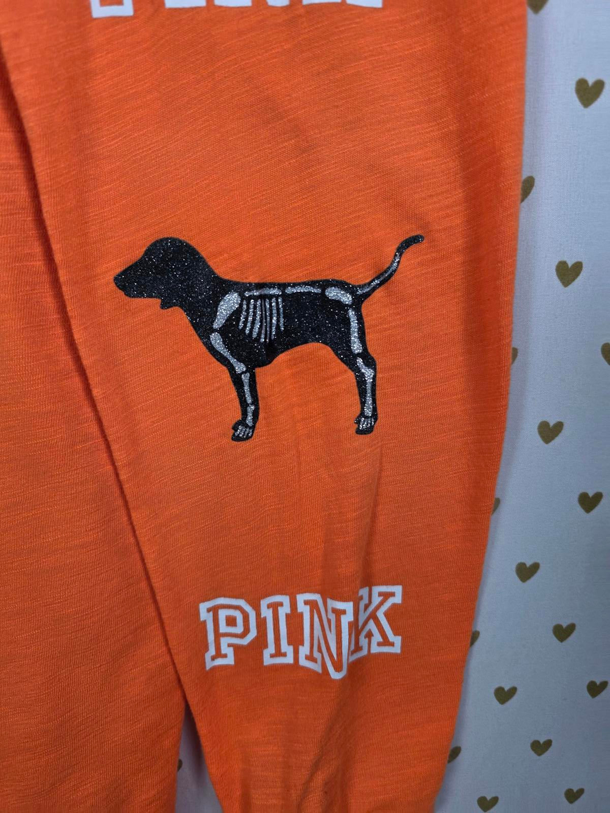 Victorias Secret PINK HTF HALLOWEEN Here for the BOOS BLING Tee Lace front SMALL