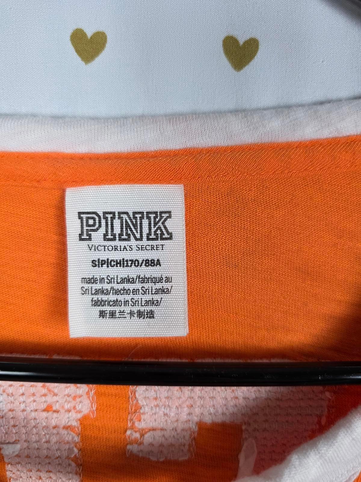 Victorias Secret PINK HTF HALLOWEEN Here for the BOOS BLING Tee Lace front SMALL