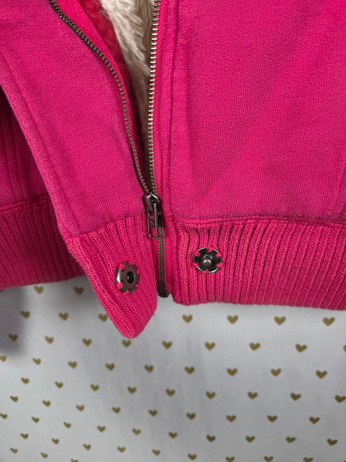 Victorias Secret Pink GRAIL FUR LINED love Hoodie SMALL WARM Y2K VTG jacket