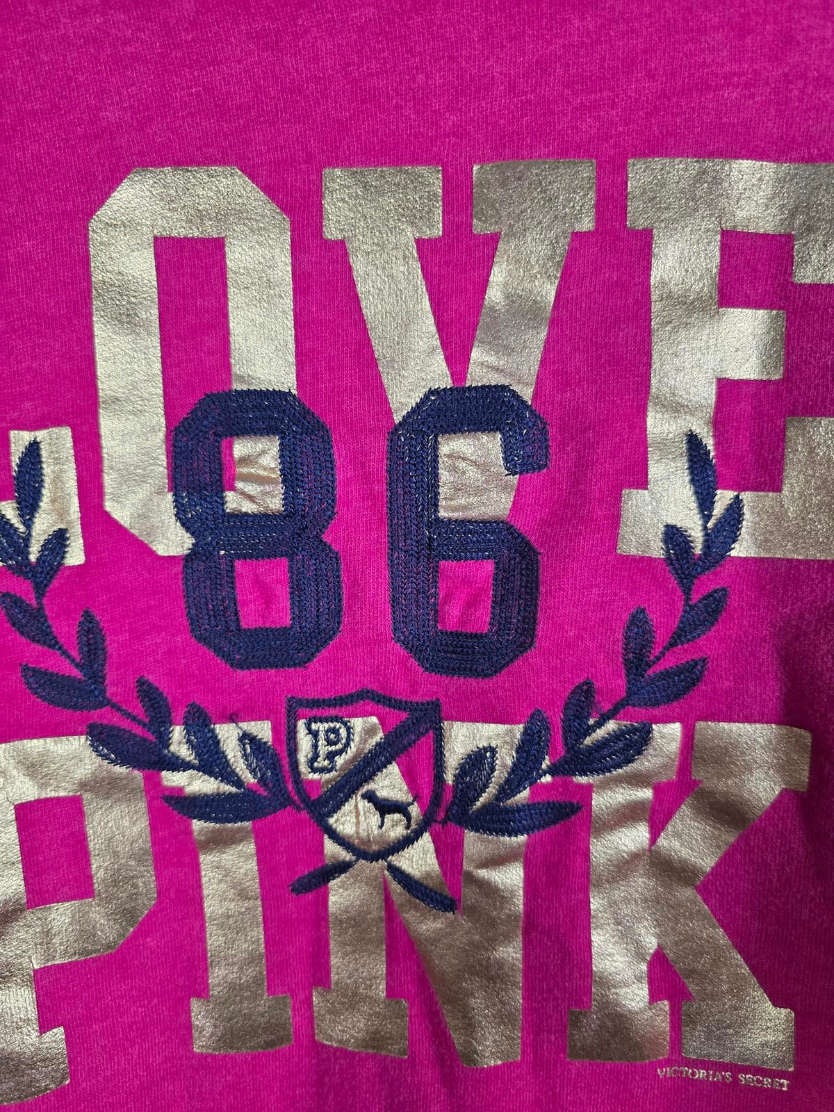 Victorias Secret Pink GRAIL FUR LINED love Hoodie SMALL WARM Y2K VTG jacket