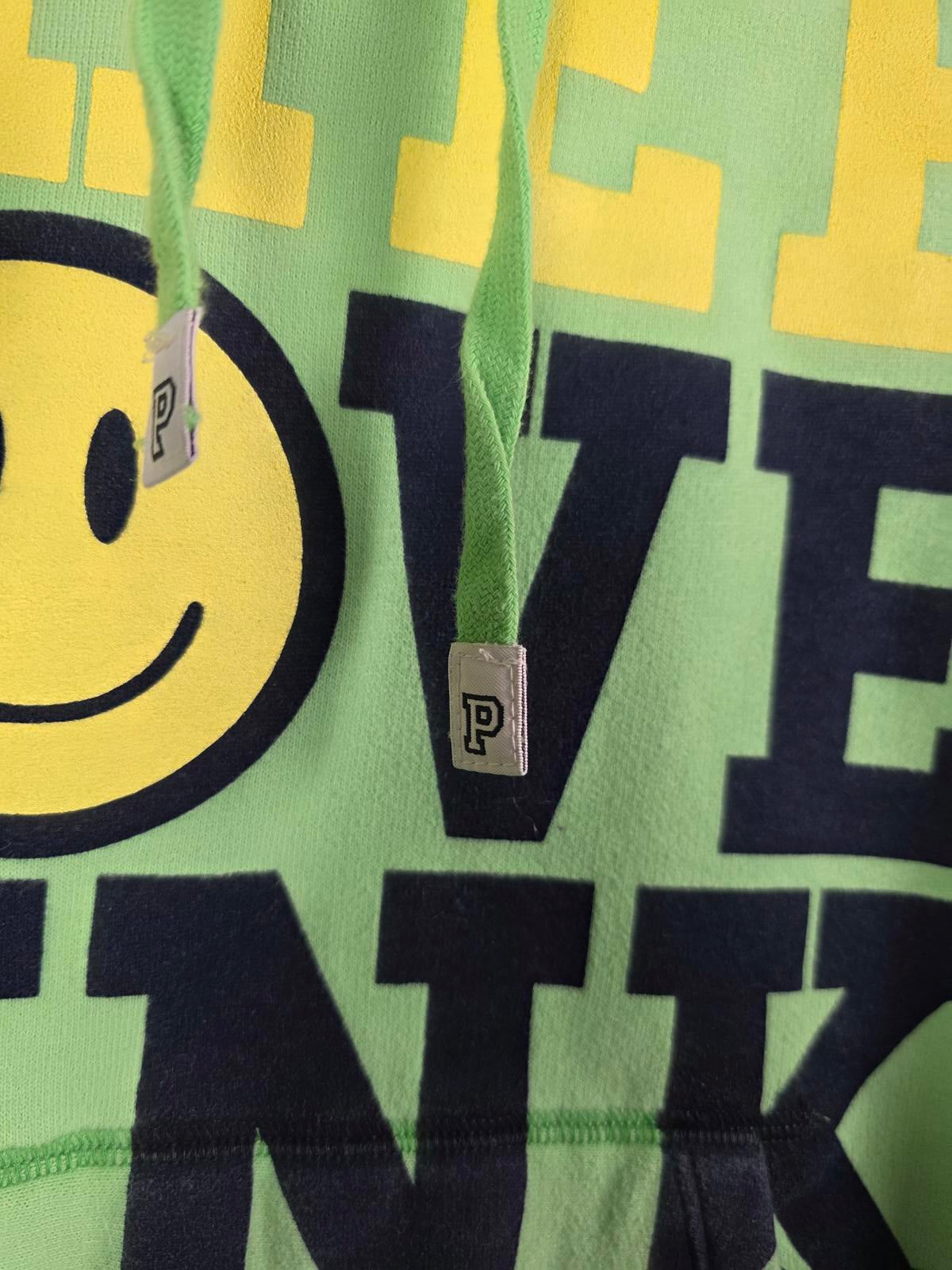 Victorias Secret Pink FREE LOVE Green VINTAGE Rare Hoodie Sweater Y2K Small