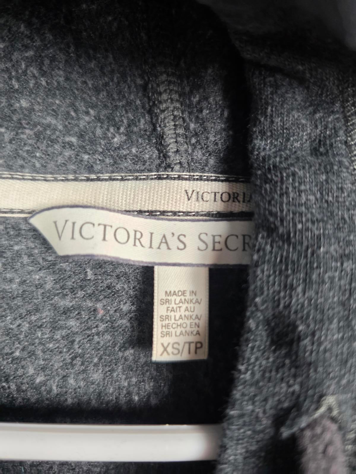 Victorias Secret BLING Sequined Full Zip WINGS Hoodie Jacket Grey XS