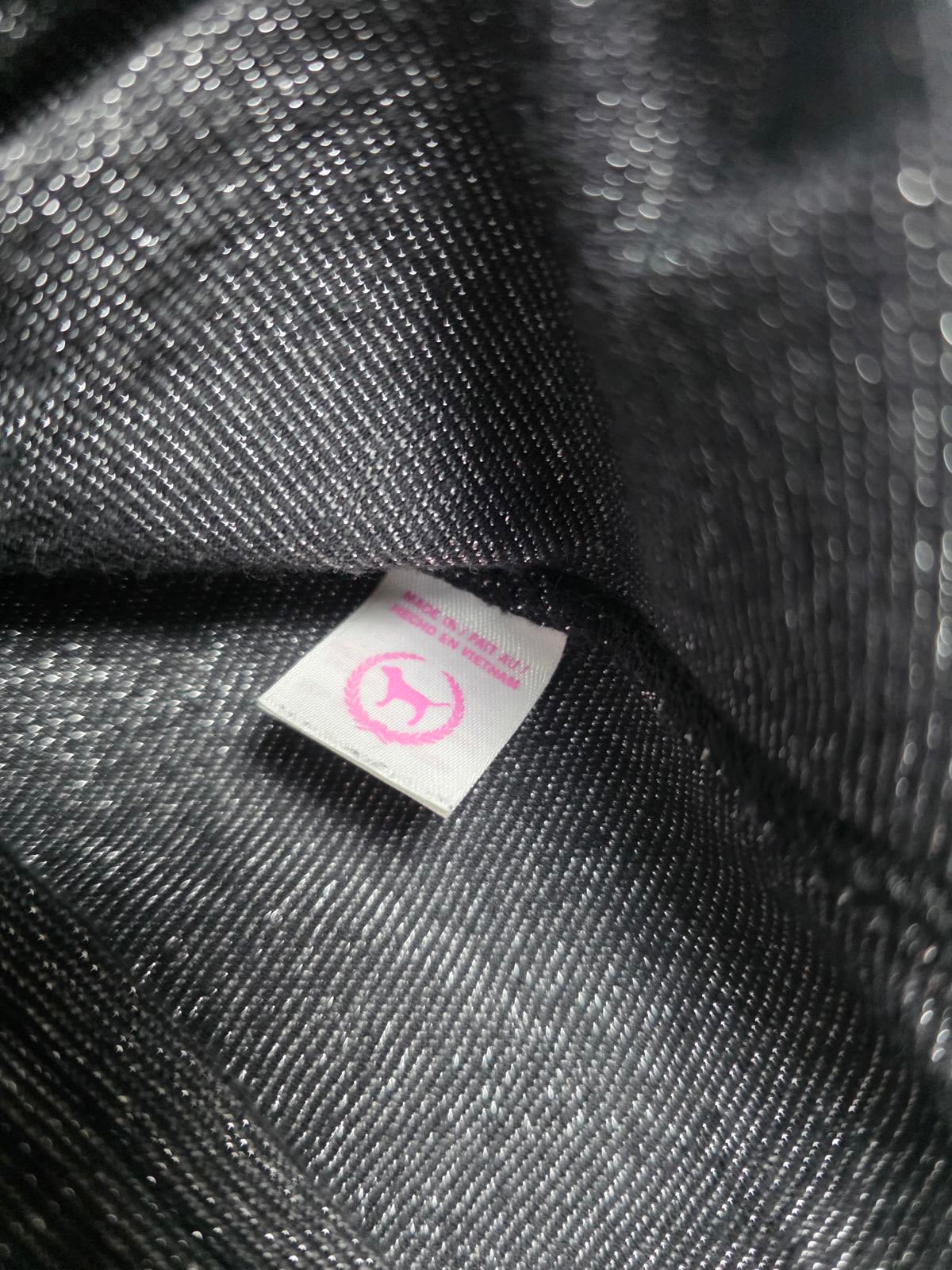 Victorias Secret PINK Vintage SHIMMER Heart BLING HENLEY Long Sleeve Button SM
