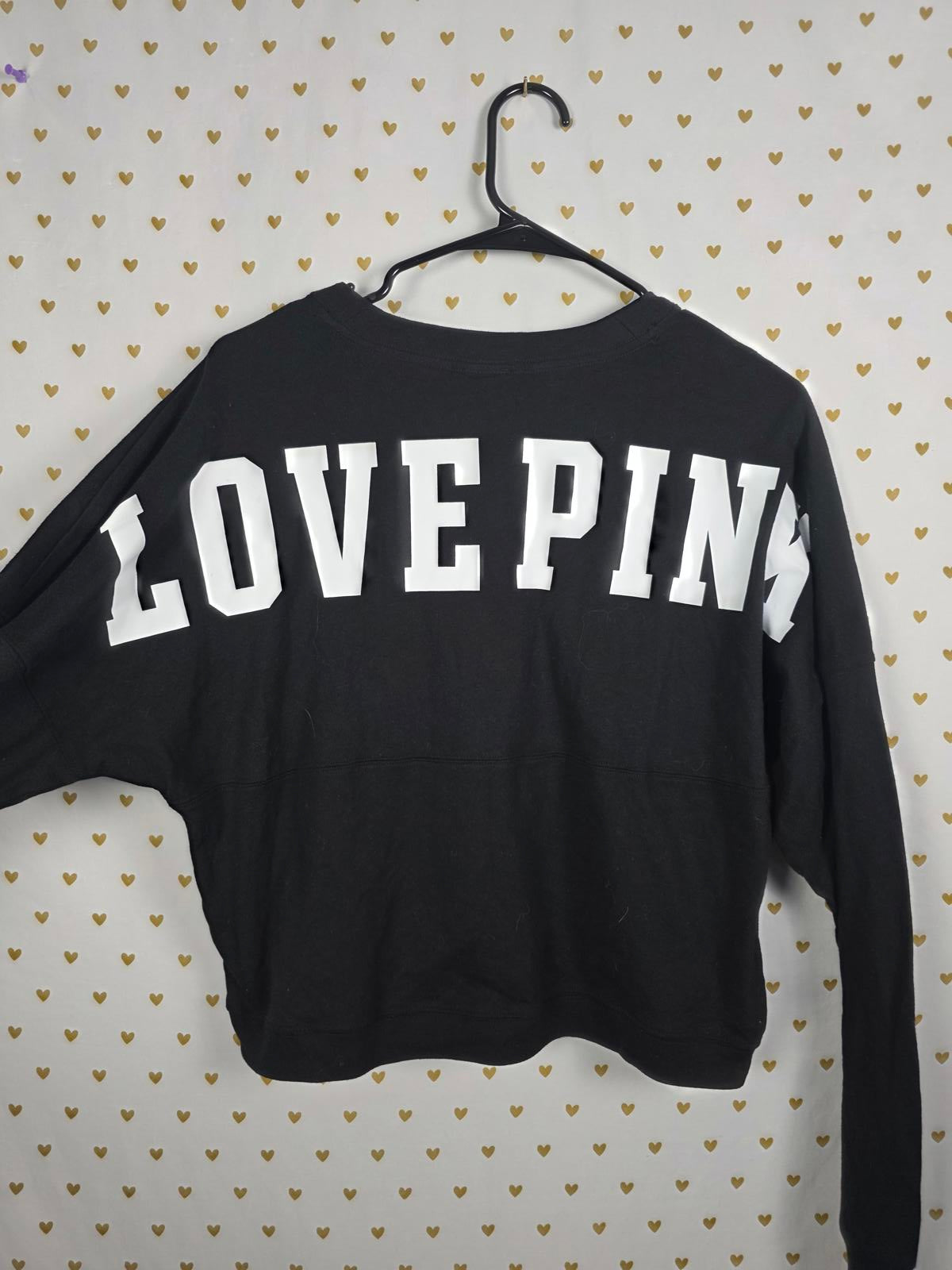 Victorias Secret PINK NEW NWT Cropped Lace Front Dog Logo LOVE Tee shirt XS $39