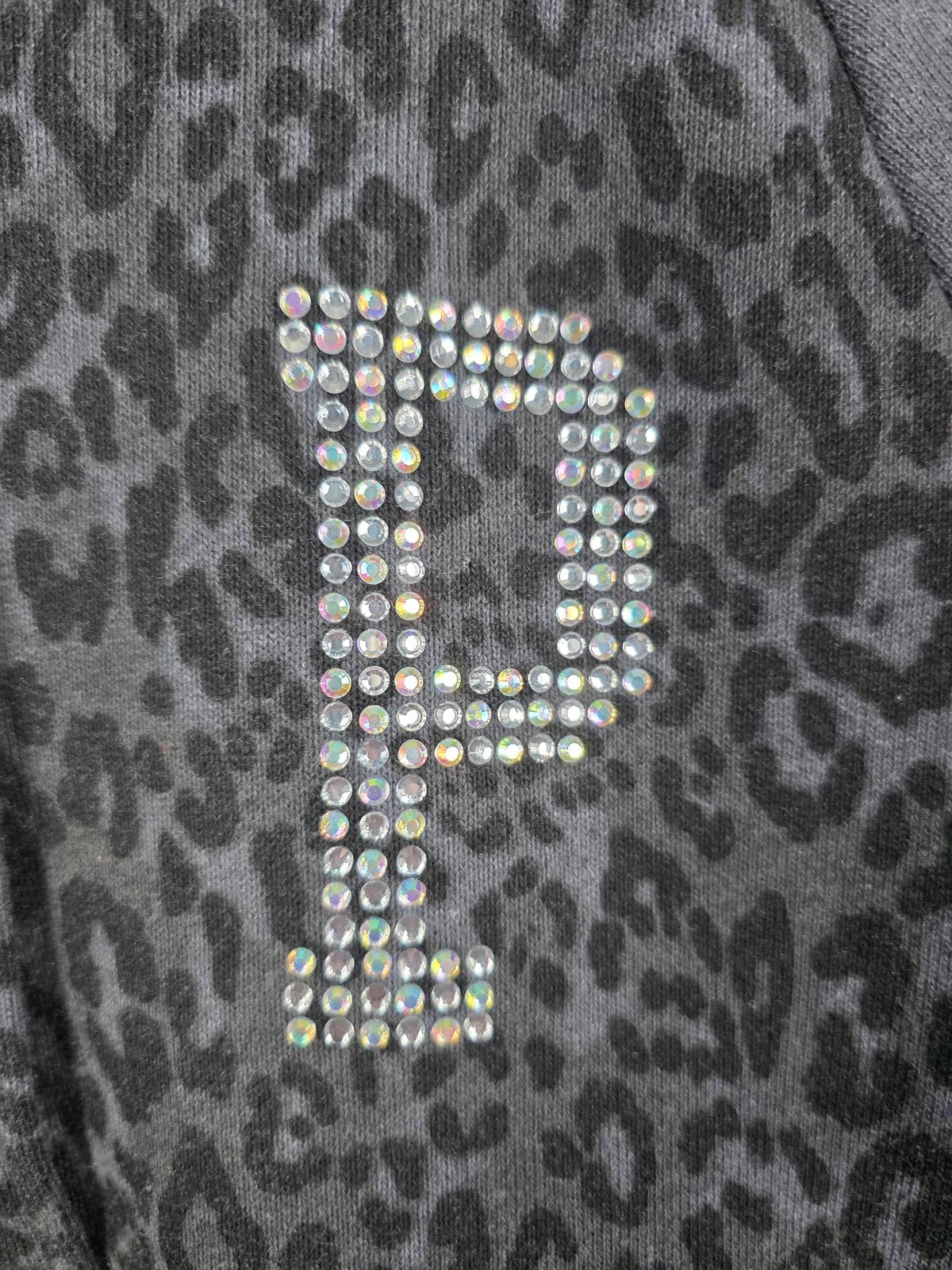 Victorias Secret Pink BLING CHEETAH LEOPARD Logo Varsity Bomber XS