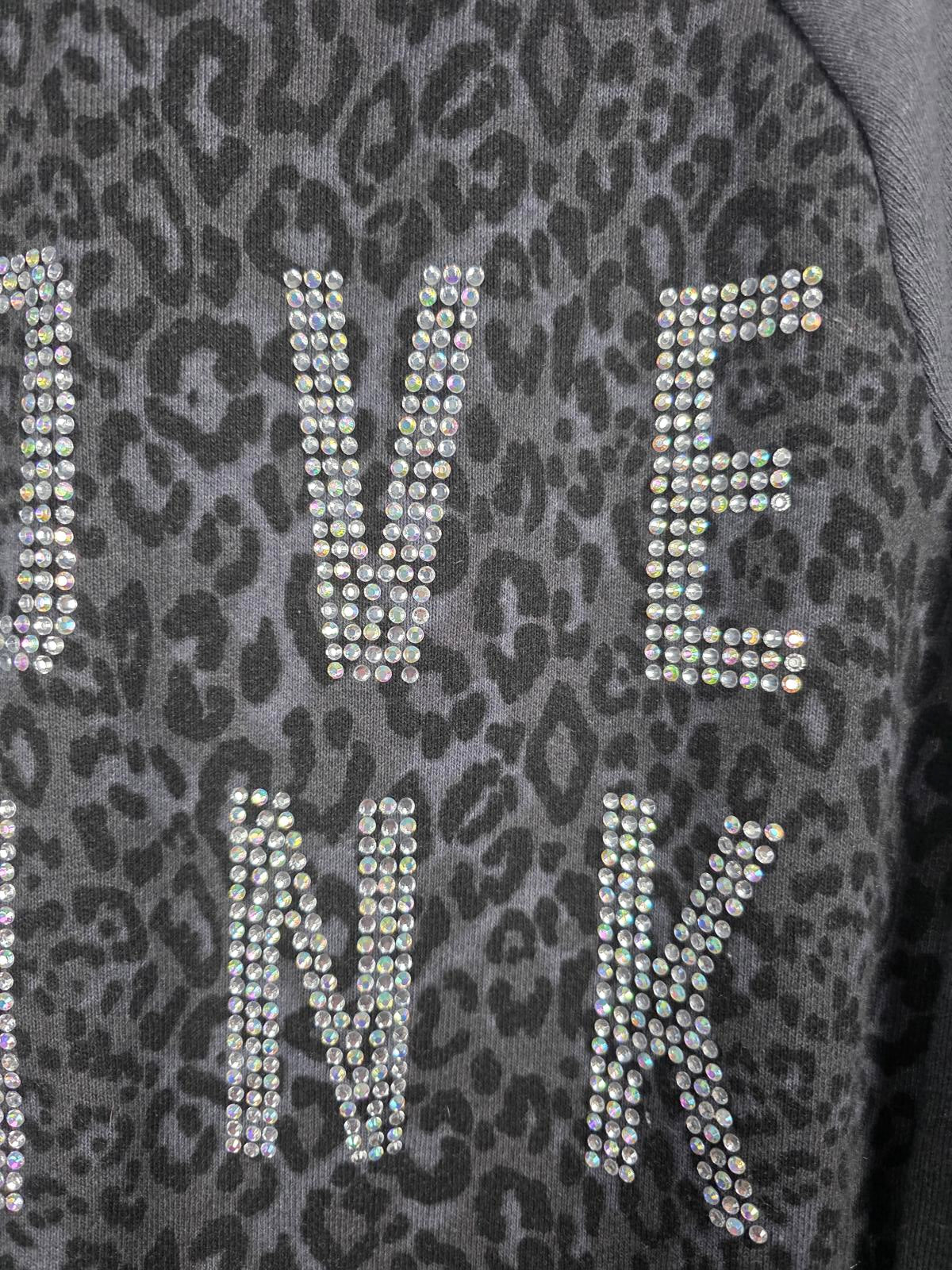 Victorias Secret Pink BLING CHEETAH LEOPARD Logo Varsity Bomber XS