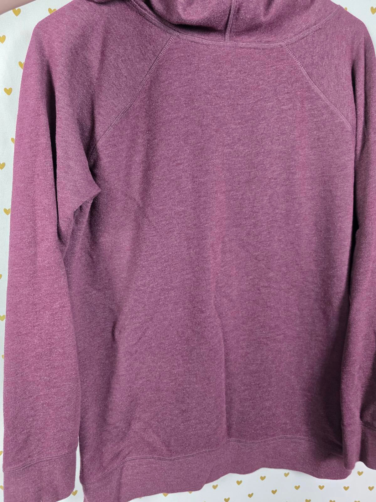 Victorias Secret Maroon V Neck Pullover Hoodie sweater CHEETAH LEOPARD LOVE Top