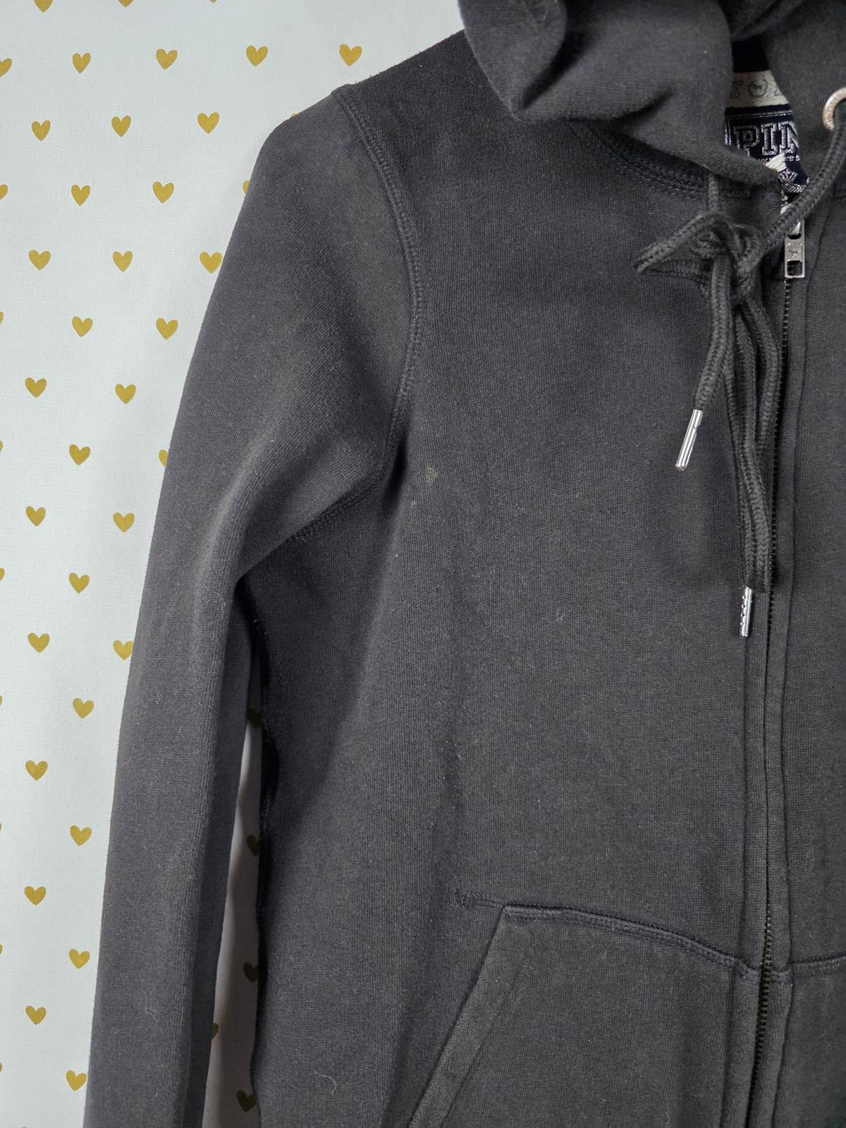 Victorias Secret Pink HTF RARE BLING GEMSTONES Heart Full Zip VTG Hoodie Jacket