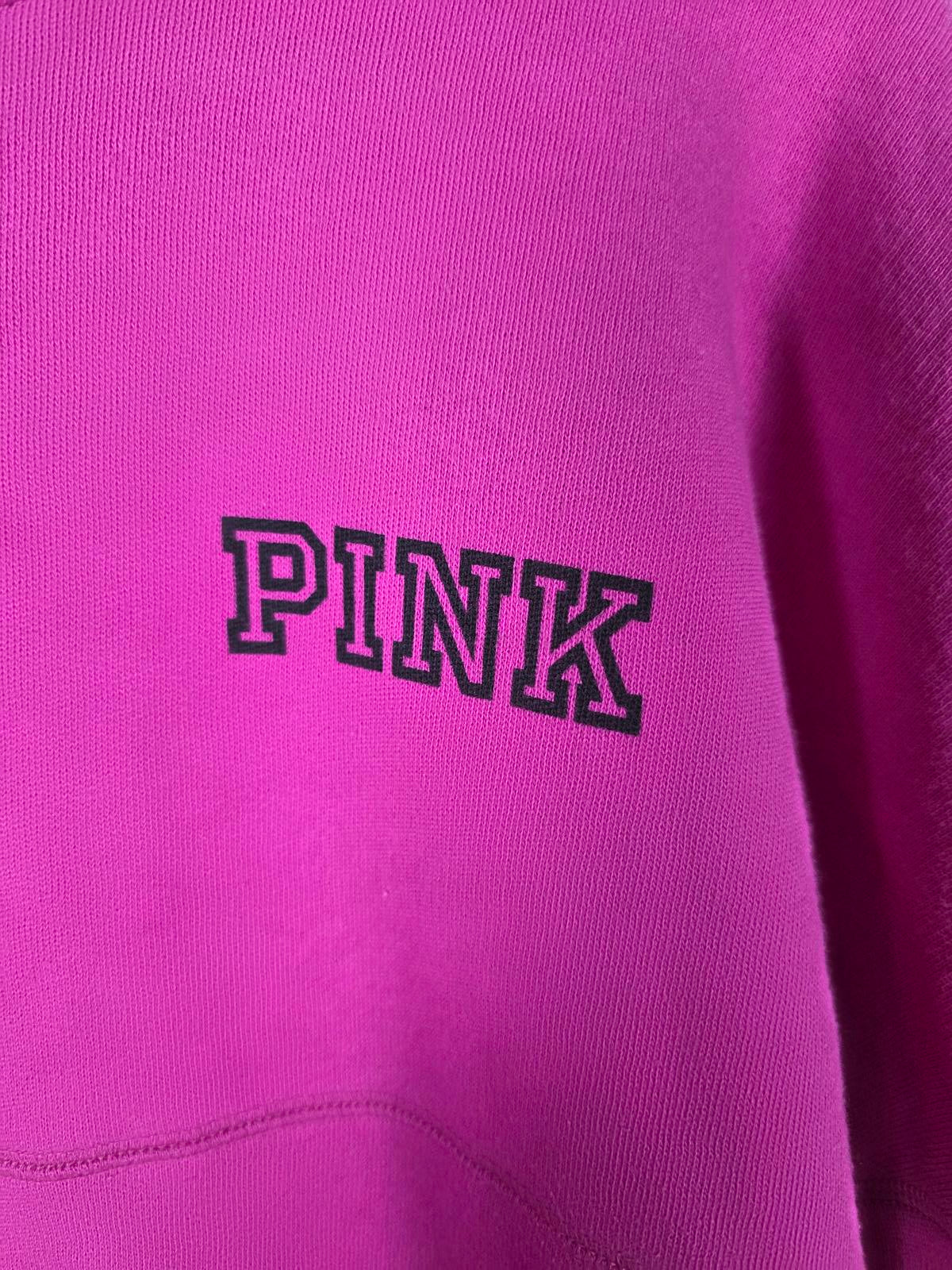 Victorias Secret Pink LOVE Pullover sweater Shirt logo SMALL Magenta
