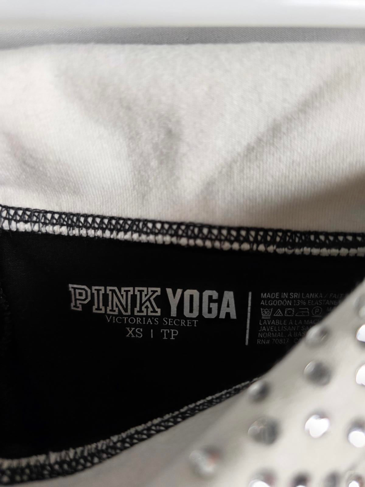 Victorias Secret PINK BLING Geometric Studded FOLDOVER Yoga Pants Skinny XS