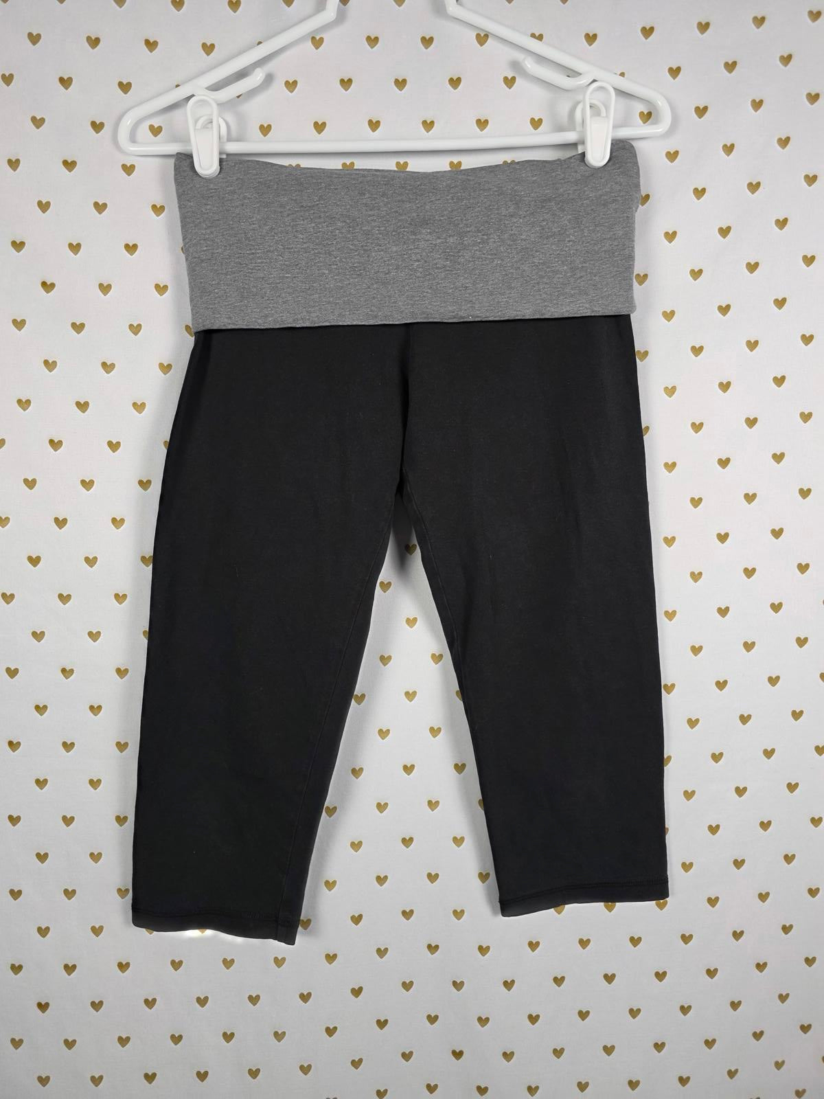 Victorias Secret PINK ZEBRA BLING Foldover Yoga Pants VINTAGE Capri SMALL