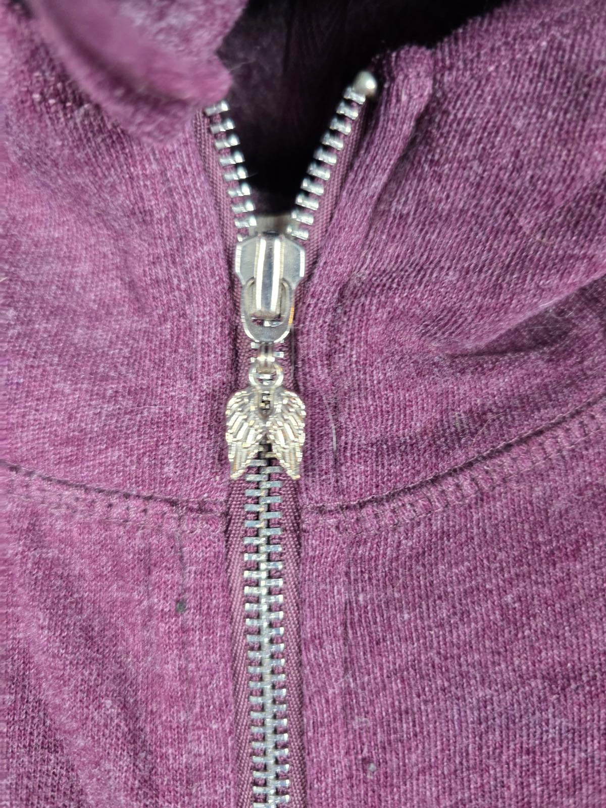 Victorias Secret Bling heart sequined Jacket WINGS Hoodie HTF XS