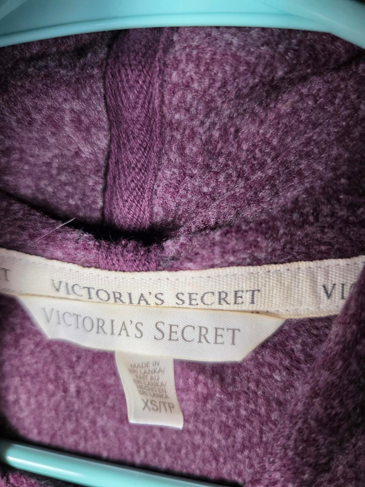 Victorias Secret Bling heart sequined Jacket WINGS Hoodie HTF XS