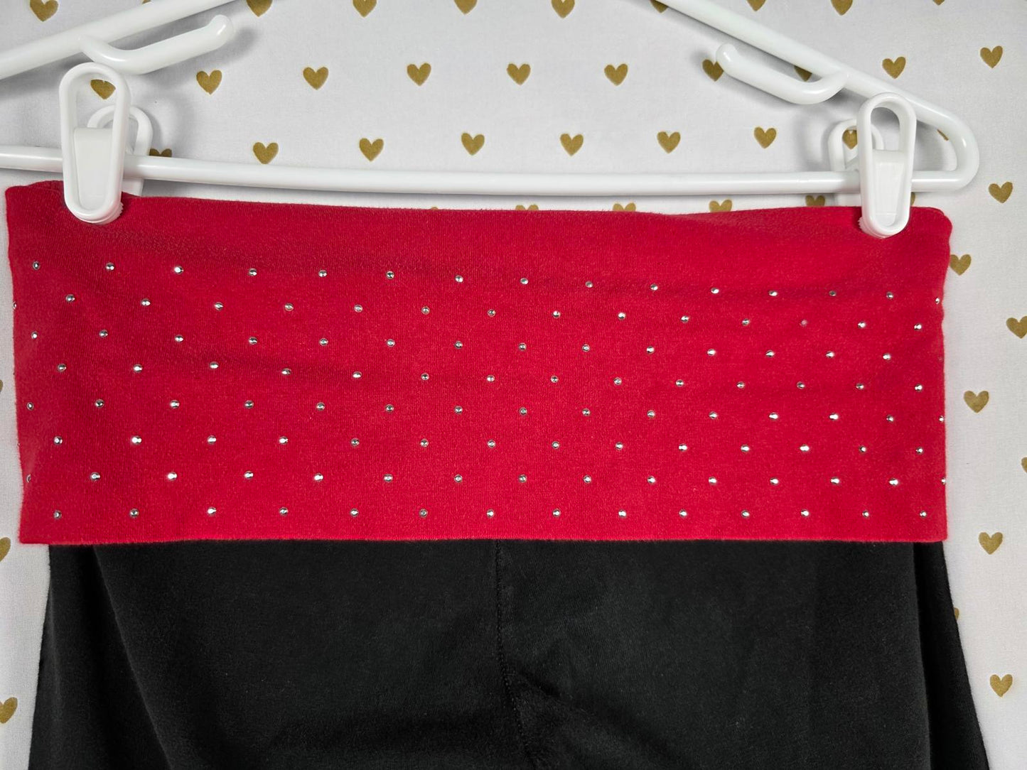 Victorias Secret PINK Studded Skinny Red FOLDOVER Yoga Pants SMALL VINTAGE