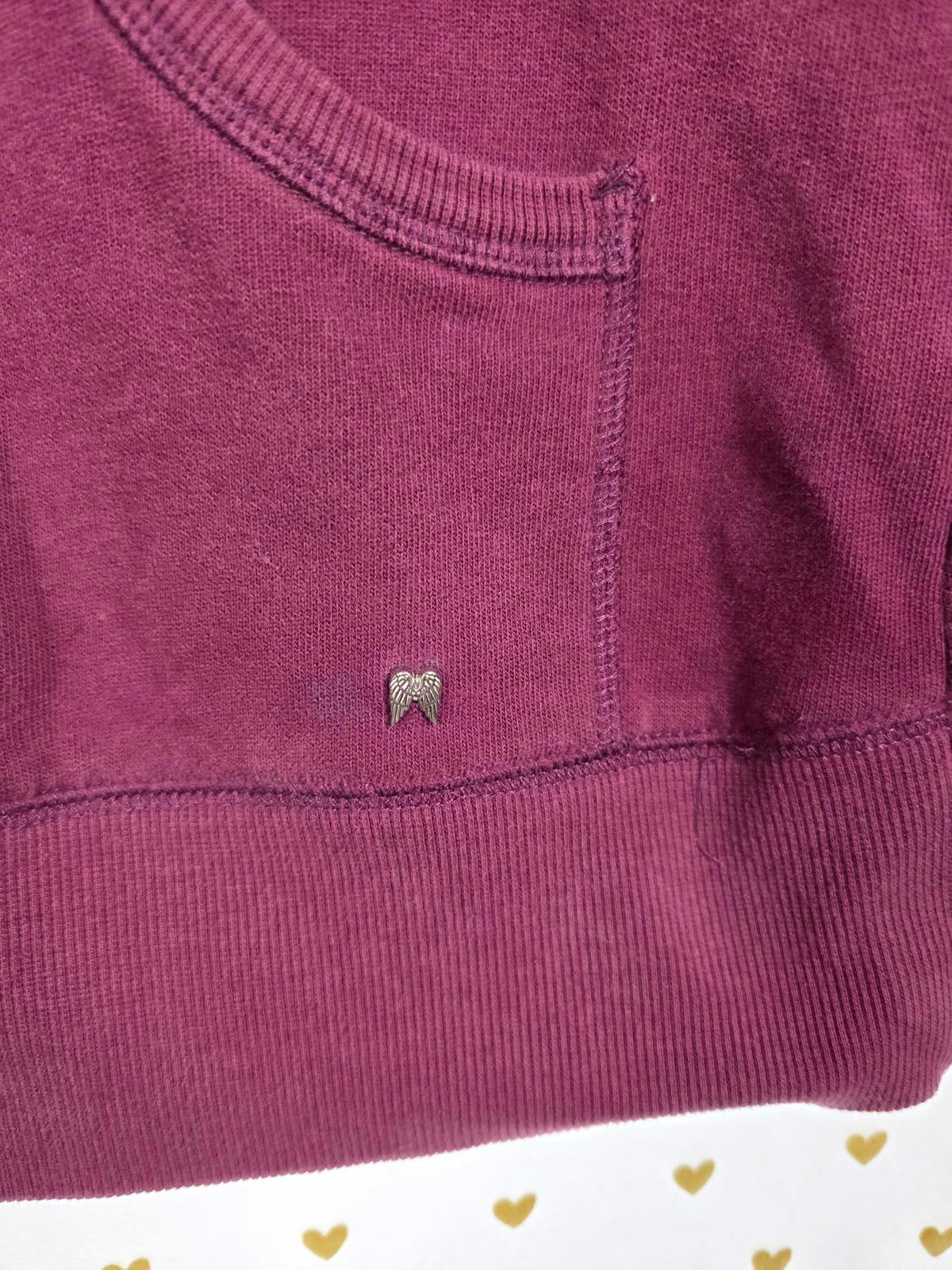 Victorias Secret MAROON BLING Sequin WINGS Full Zip Jacket Medium