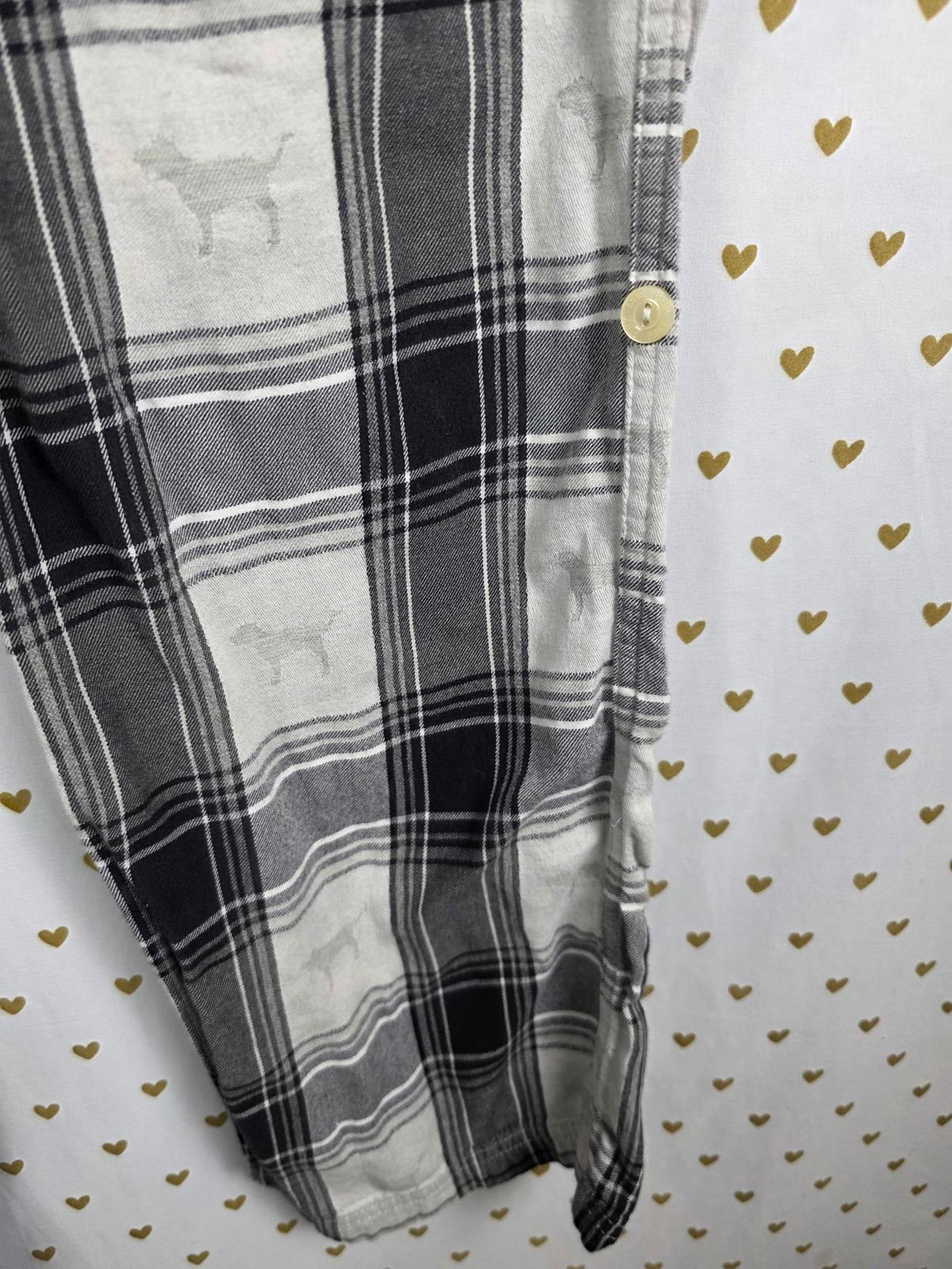 Victorias Secret VINTAGE PLAID Y2k Sleep Pajama Pants Foldover  Cotton SMALL