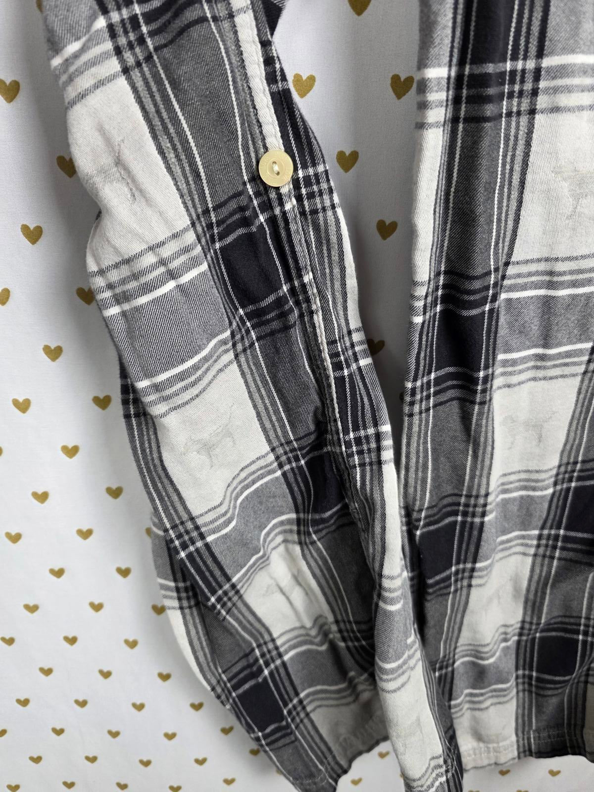 Victorias Secret VINTAGE PLAID Y2k Sleep Pajama Pants Foldover  Cotton SMALL