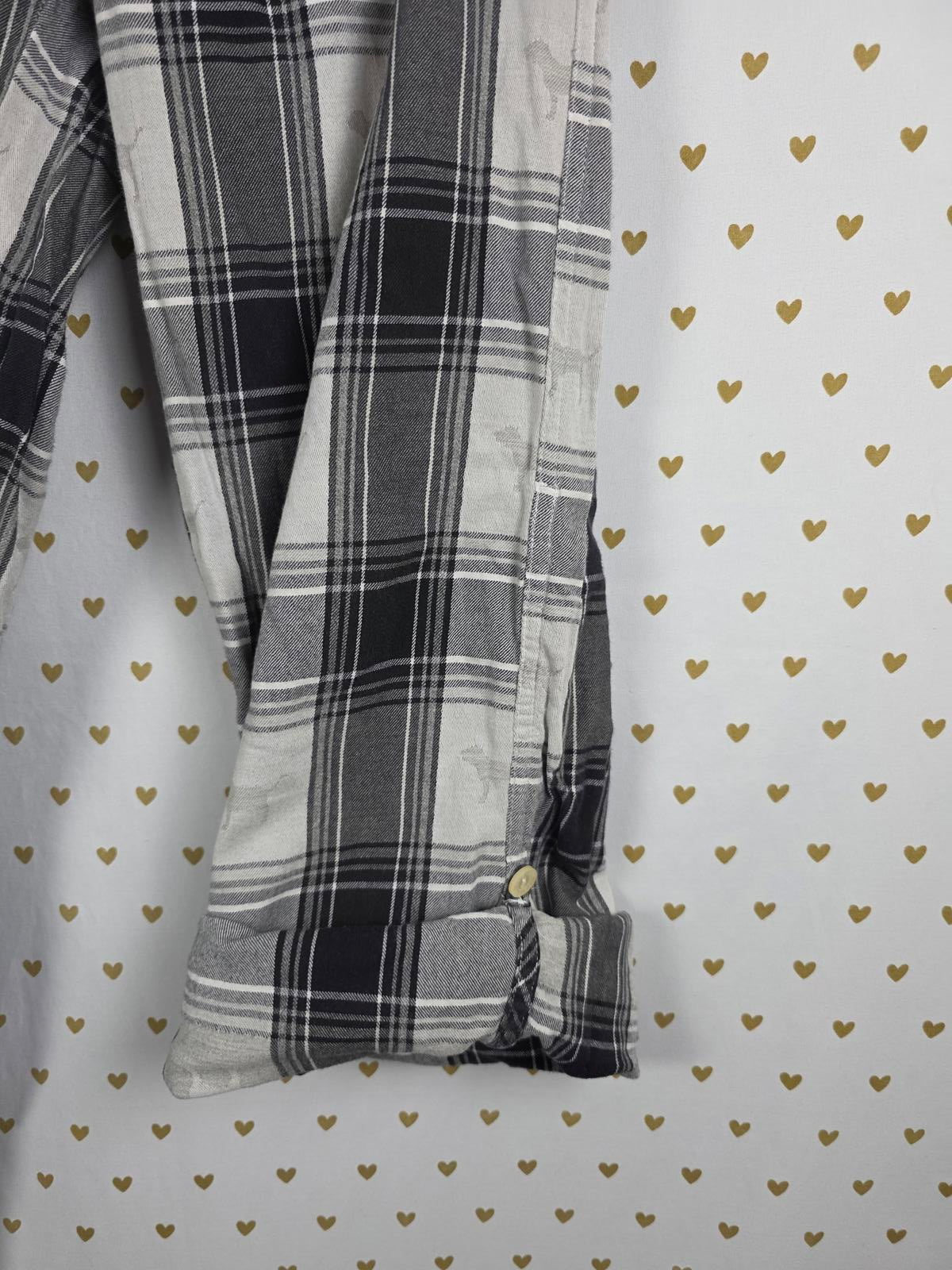 Victorias Secret VINTAGE PLAID Y2k Sleep Pajama Pants Foldover  Cotton SMALL