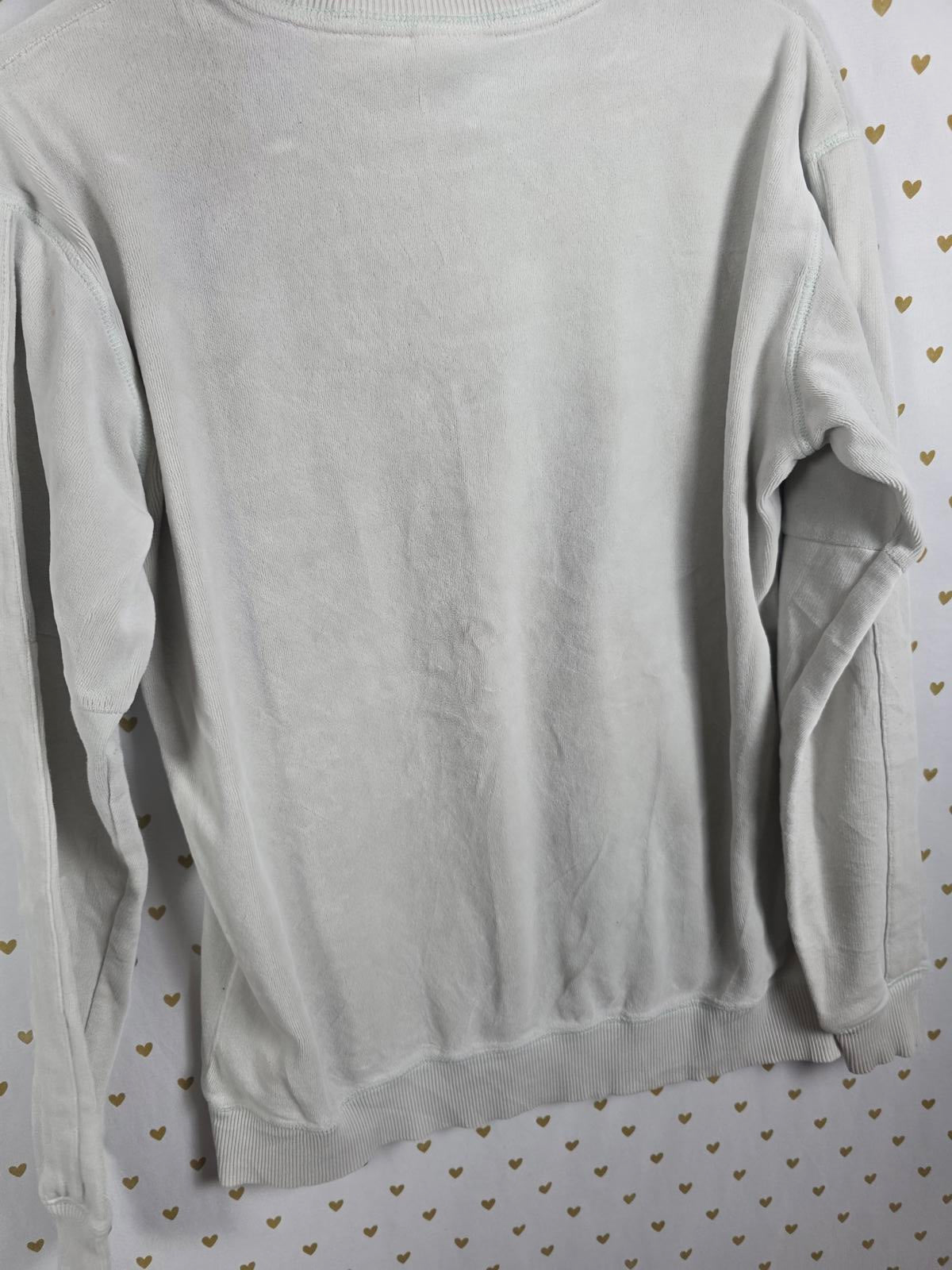 Victorias Secret Pink Vintage Style Crew Sweater Shirt Long Sleeve Grey XS