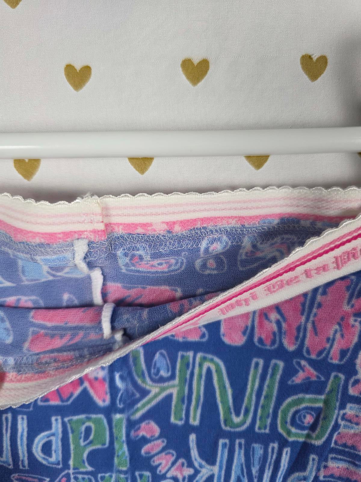 Victorias Secret PINK PHI BETA PINK VINTAGE RARE Logo Tights SMALL