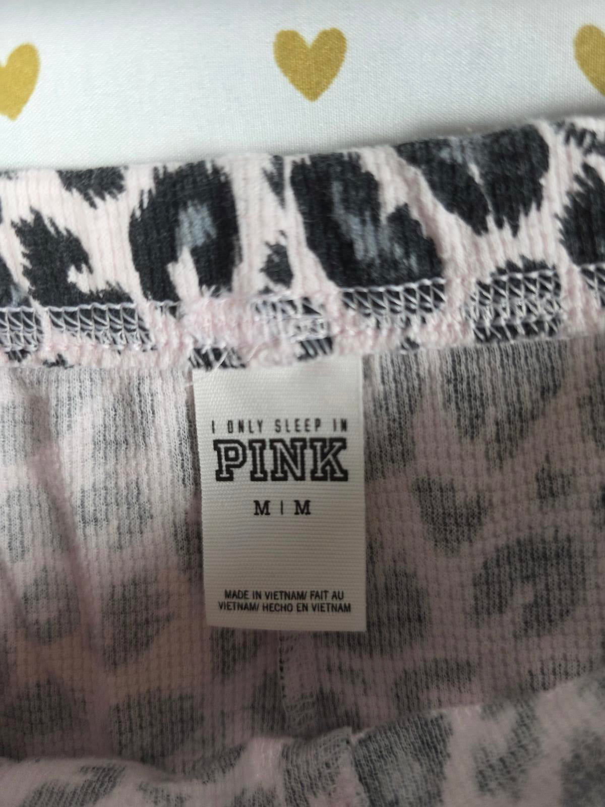 Victorias Secret Leopard CHEETAH Pink Sleep Pants Pajama Bottoms Medium