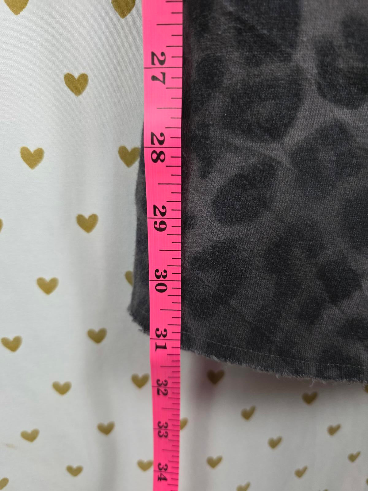 Victorias Secret PINK Flare Sweatpants LEOPARD CHEETAH grey Logo Sweats LARGE