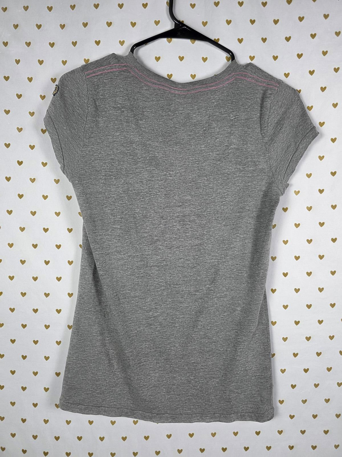 Victorias Secret PINK GO Grey Vintage Logo Tee shirt Y2k Cotton MEDIUM