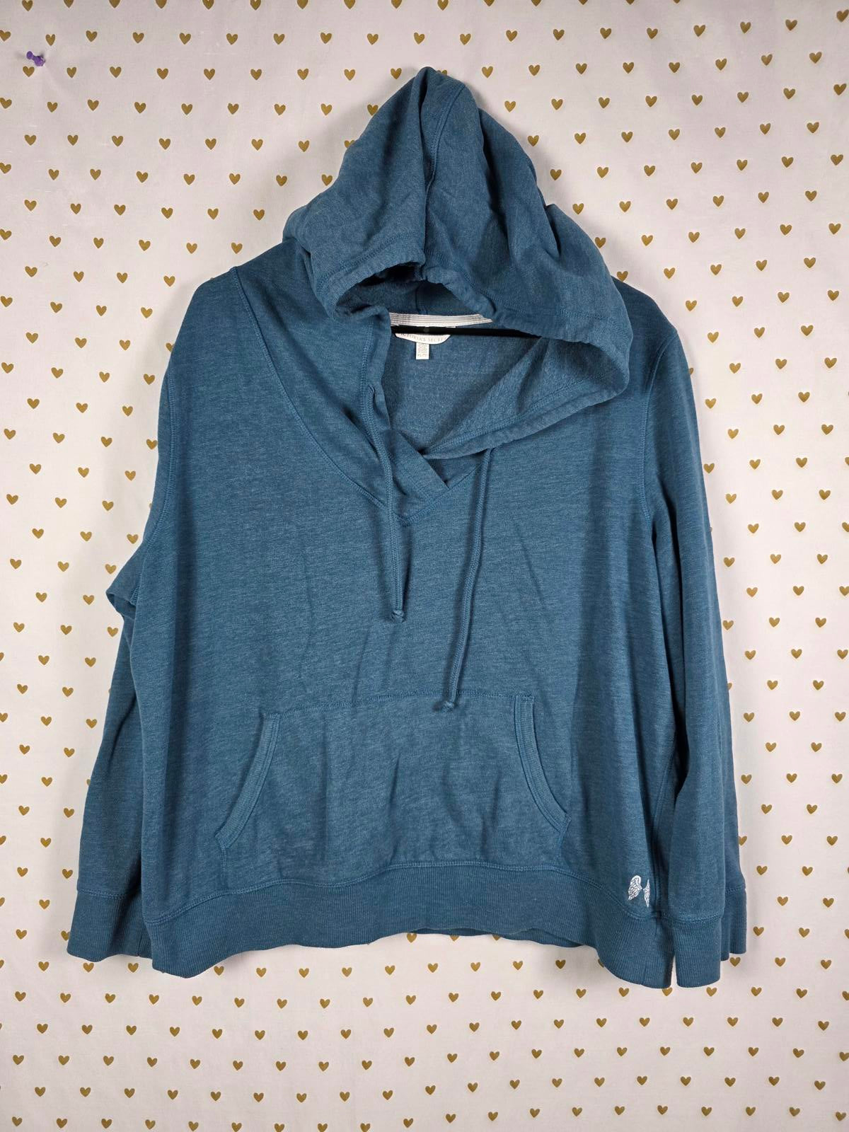 Victorias Secret Pink V Neck Pullover LOVE Hooded Sweater Jacket WINGS XL