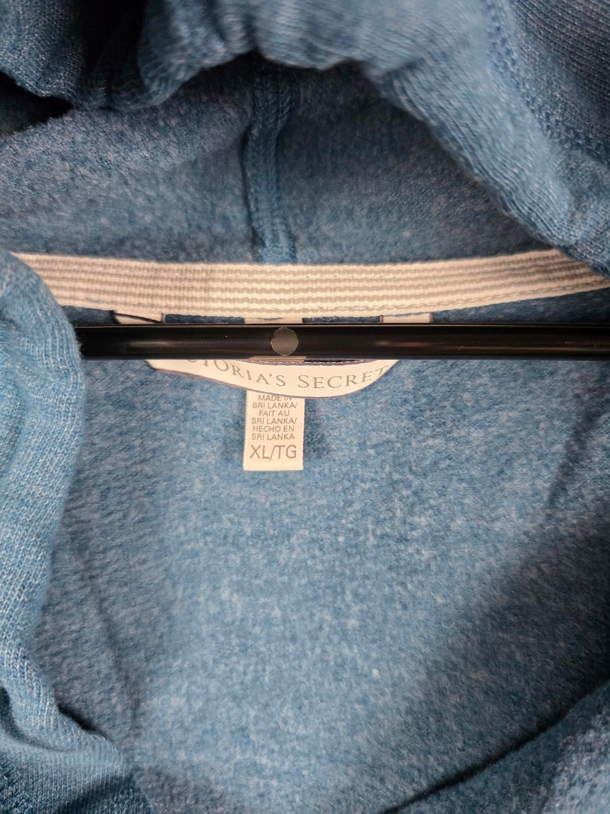 Victorias Secret Pink V Neck Pullover LOVE Hooded Sweater Jacket WINGS XL