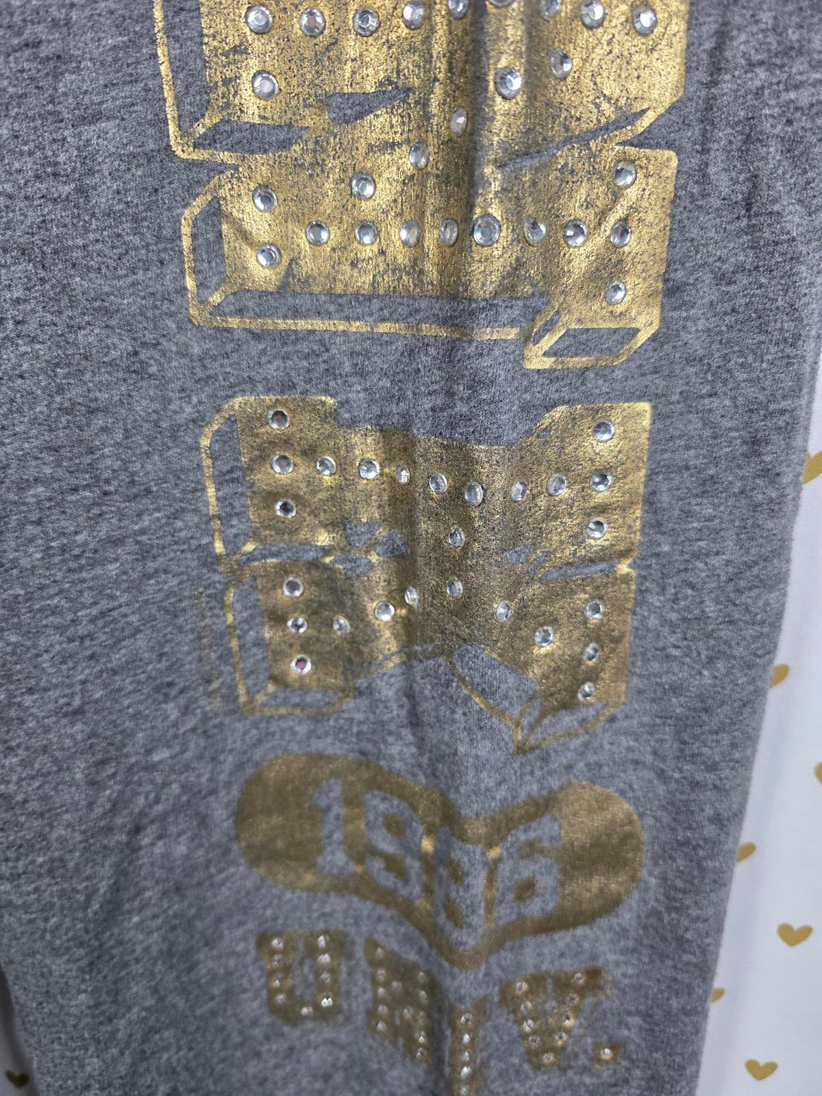 Victorias Secret PINK VINTAGE GOLD BLING UNIVERSITY Sweats Diaper Butt Boyfriend