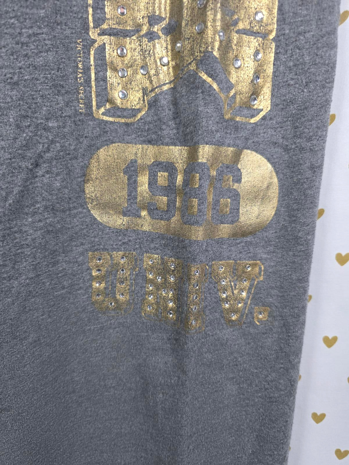 Victorias Secret PINK VINTAGE GOLD BLING UNIVERSITY Sweats Diaper Butt Boyfriend