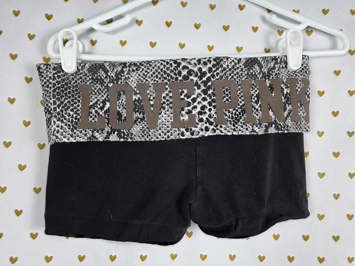 Victorias secret PINK Snakeskin FOLDOVER Y2k Yoga SHORTS Vintage Medium