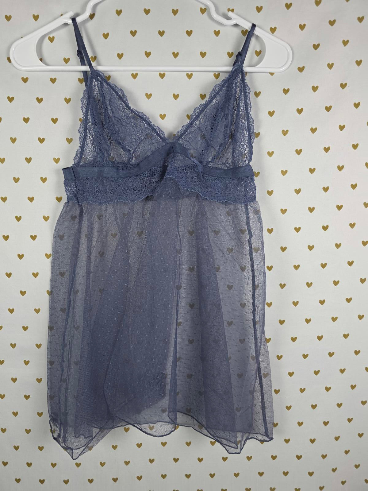 Victorias Secret Grey Sheer Babydoll Nightie Lingerie MEDIUM