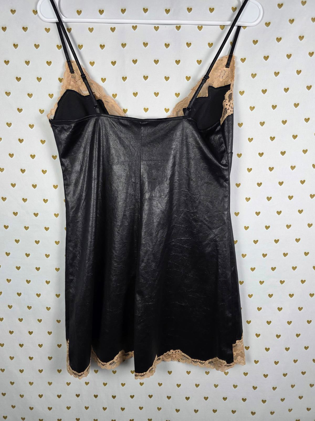 Victorias Secret RARE Faux Leather Sexy Slip Dress Nightie Lingerie Y2k SMALL