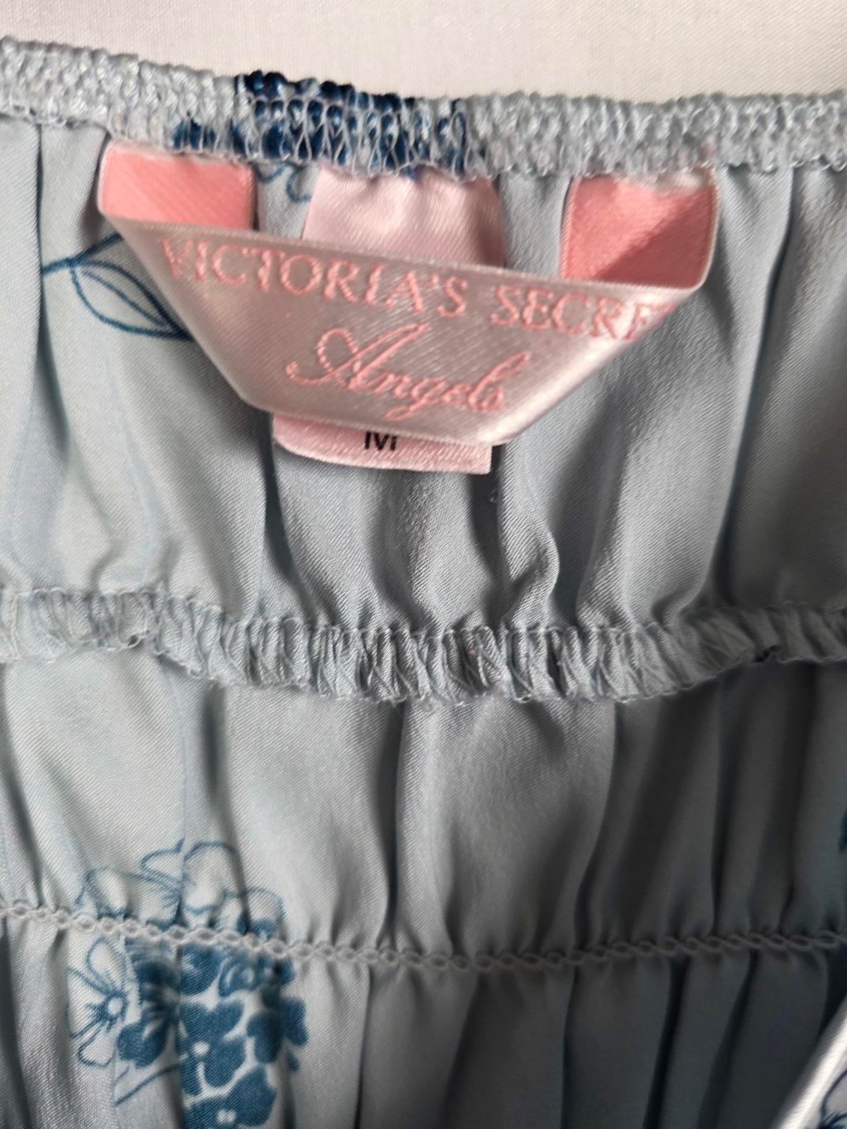 Victorias Secret ANGELS Vintage y2k Medium Satin Silky Slip Dress Lingerie HTF